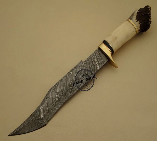 Rugged Elegance Damascus Hunting Bowie Knife