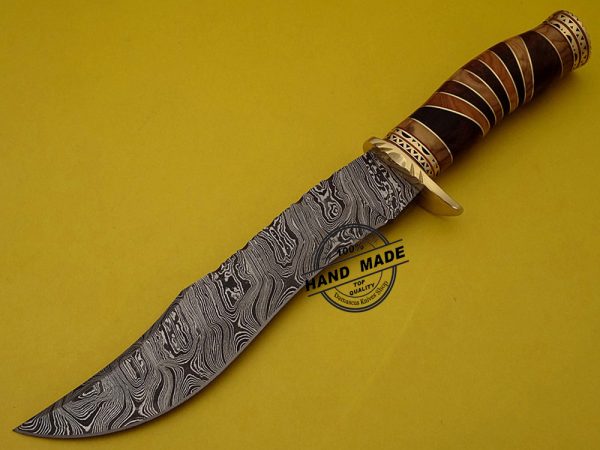 Superior Damascus Bowie Knife