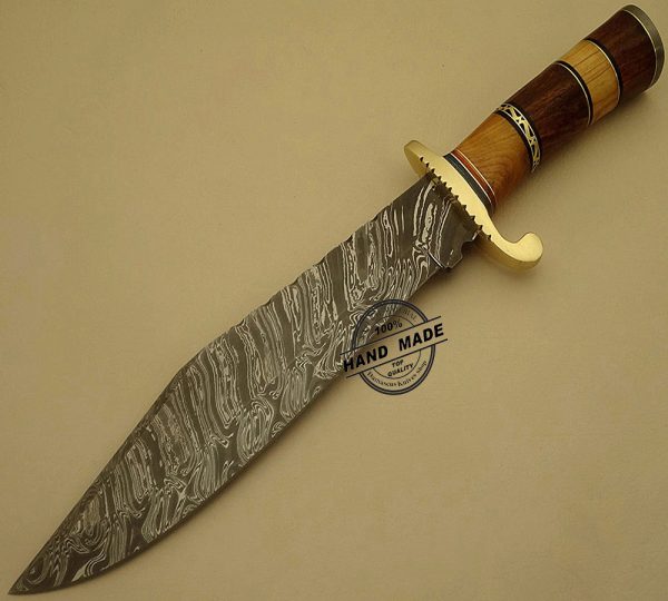 Precision Damascus Bowie Knife