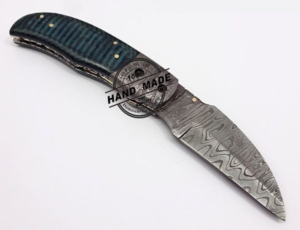 Handmade Damascus Liner Lock Knife