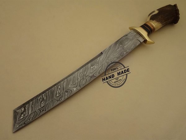 Damascus Tanto Bowie Knife