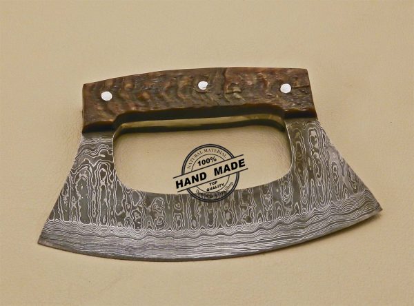 Artisan Damascus Ulu Kitchen Knife