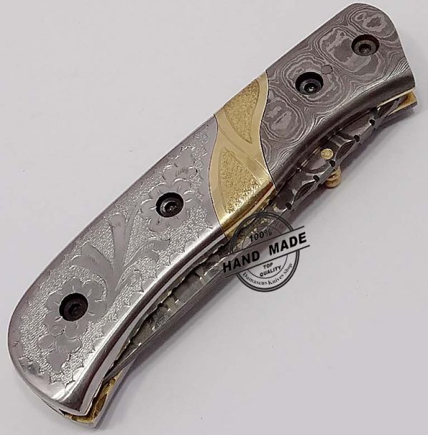 Artisan Damascus Folding Knife