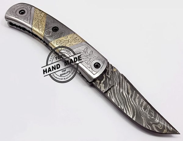 Masterpiece Damascus Folding Knife