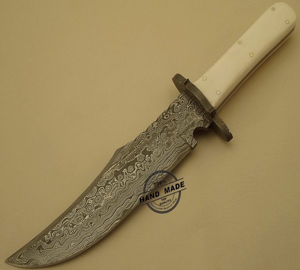 Distinctive Damascus Bowie Knife