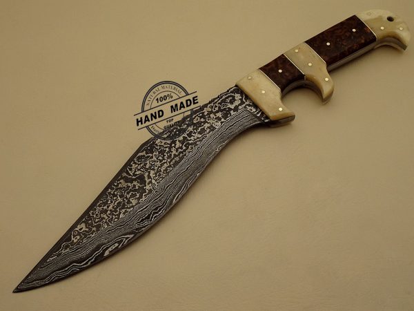 Damascus Hunting Bowie Knife